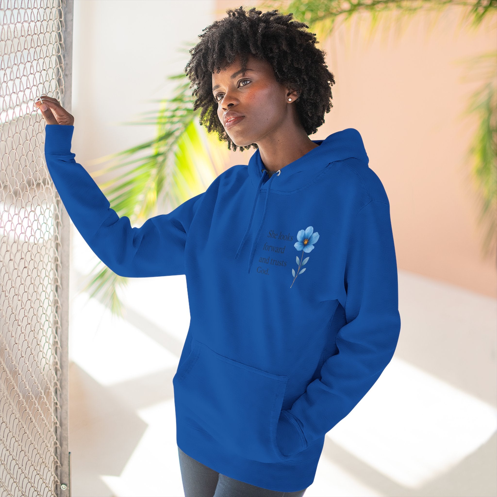 "She Looks Back and Thanks God" Comfort Pullover - IronFaithCo.