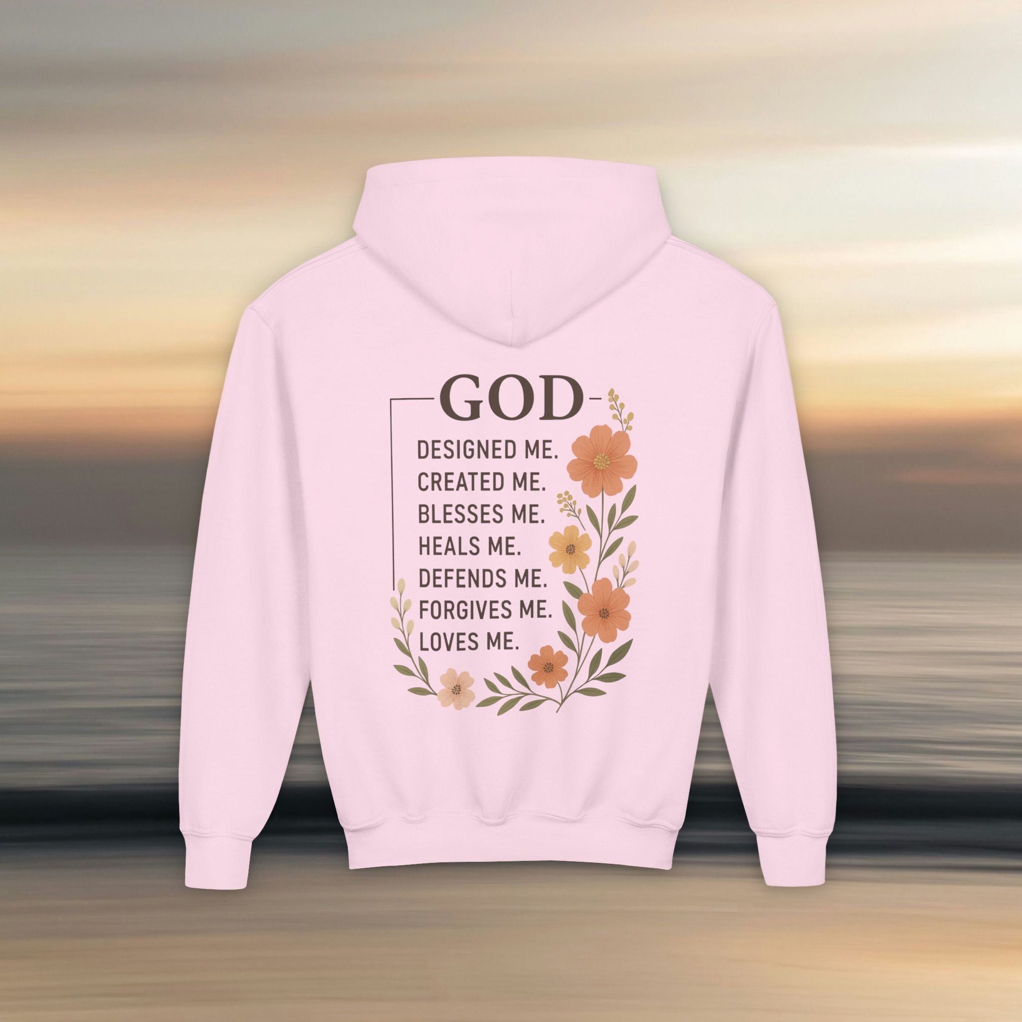 Iron Faith Co. | Gods creation | Girls Youth Heavy Blend Hooded Sweatshirt
