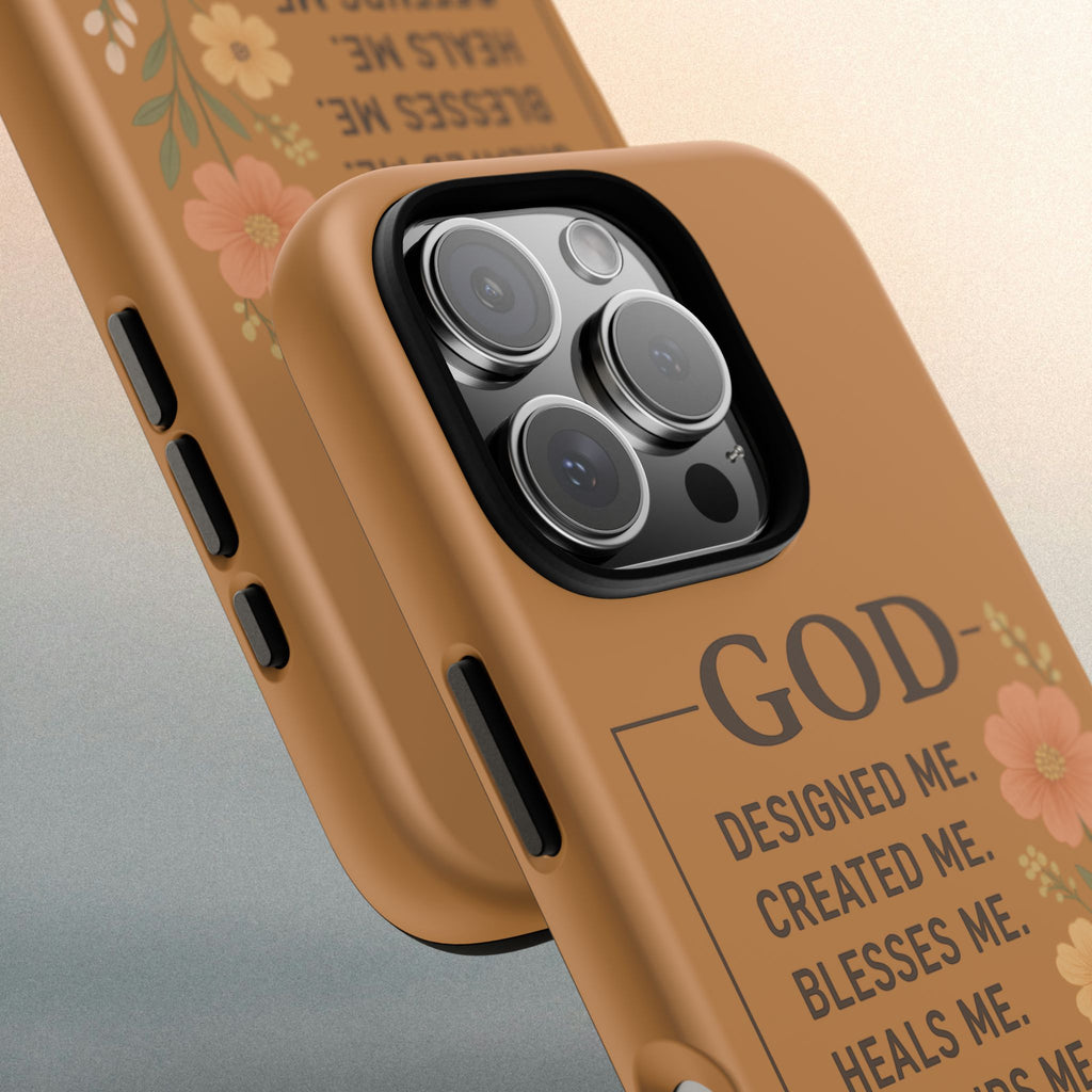 "GOD Designed Me" Floral iPhone Case