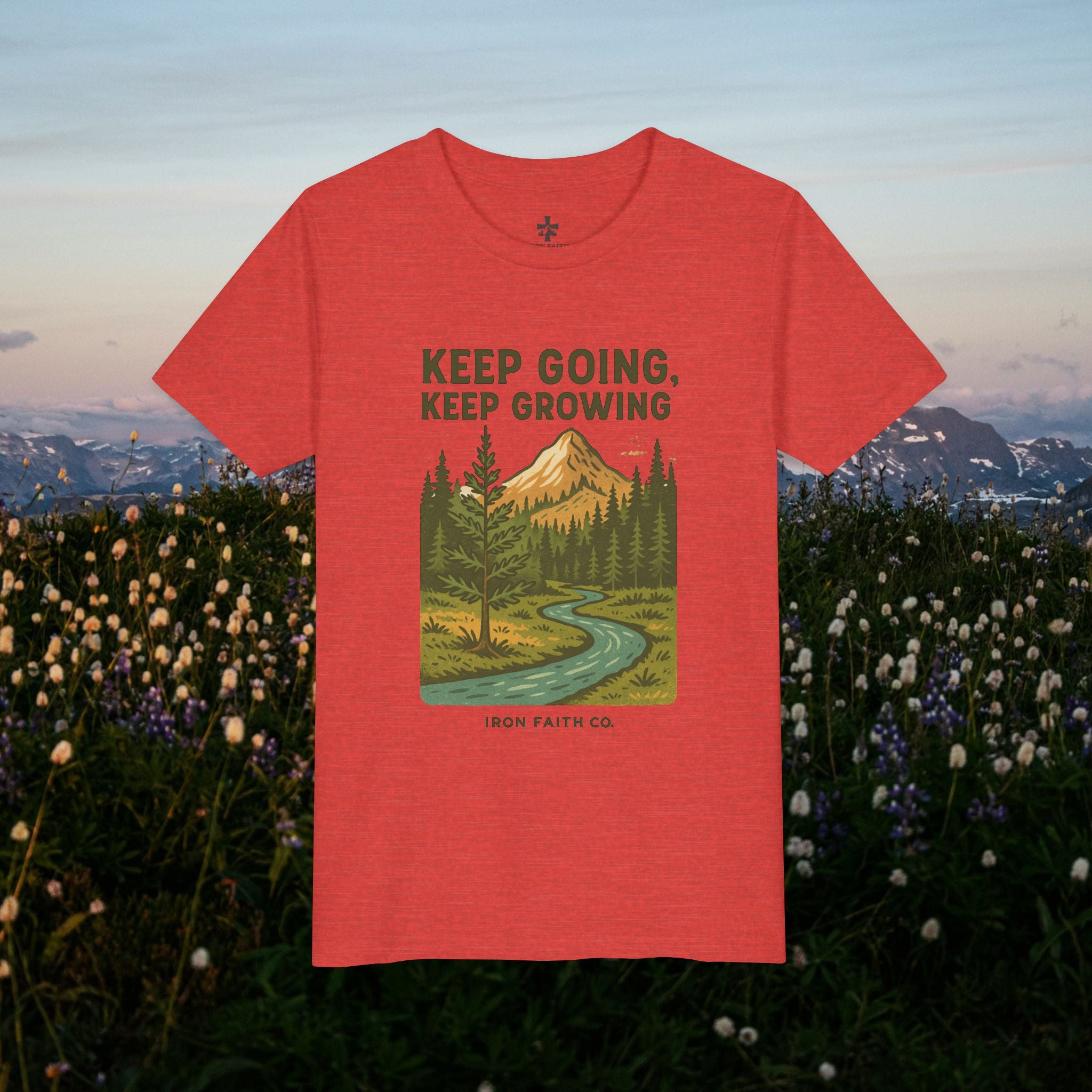 Keep going keep growing | Iron Faith Co. | Youth Short Sleeve Tee