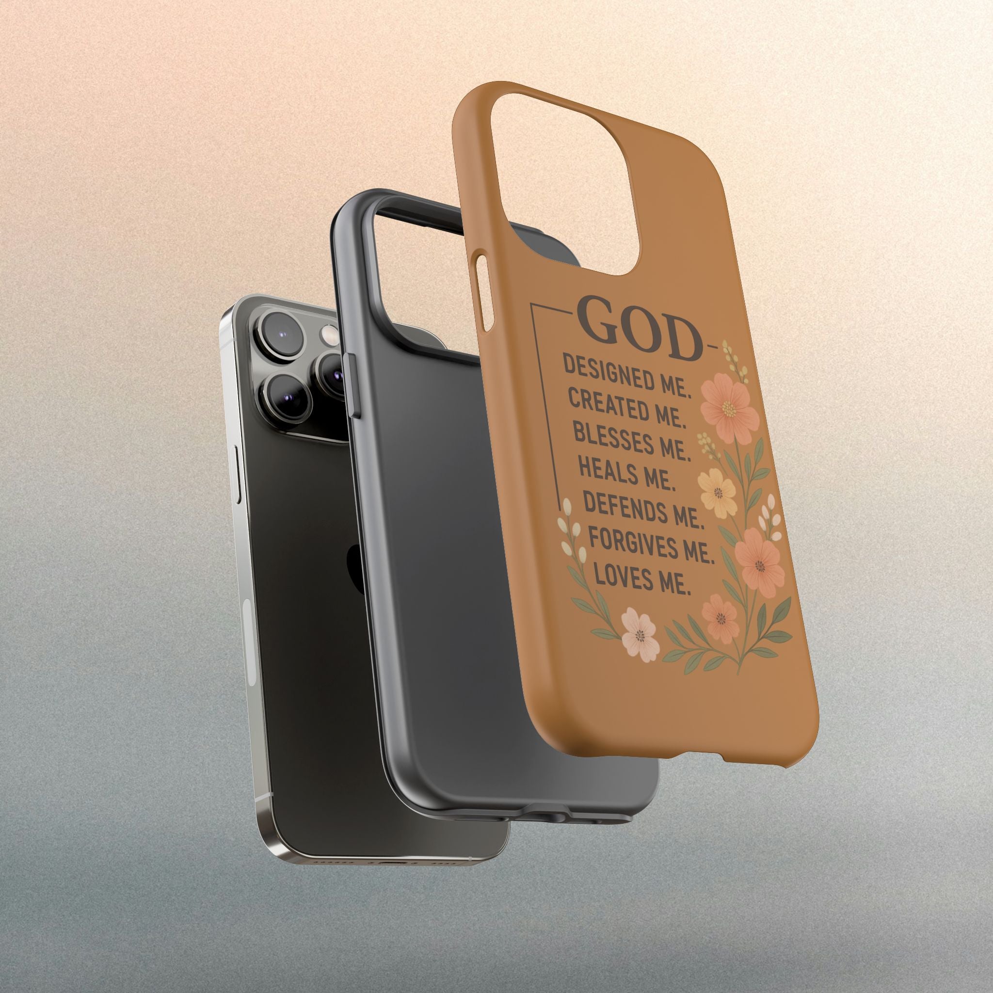 "GOD Designed Me" Floral iPhone Case