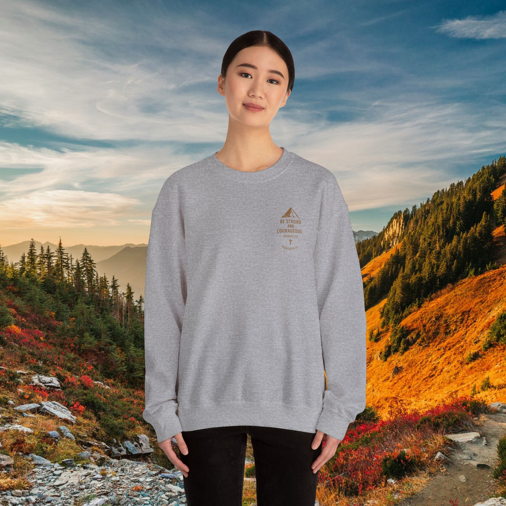 Be strong and courageous Joshua 1:9 | forged by Faith | Iron Faith Co. | Crewneck Sweatshirt