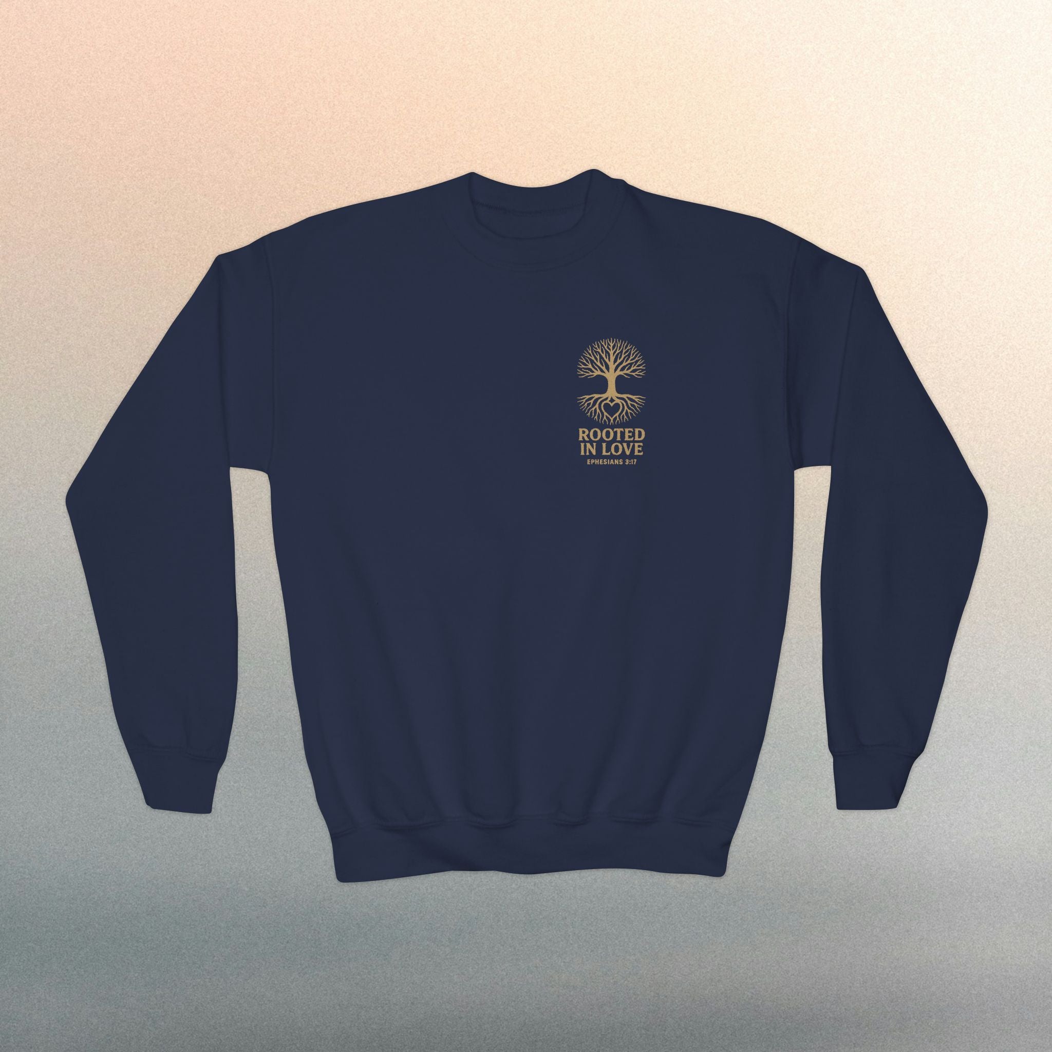 Love One Another Youth Crewneck Sweatshirt — Christian Faith Graphic