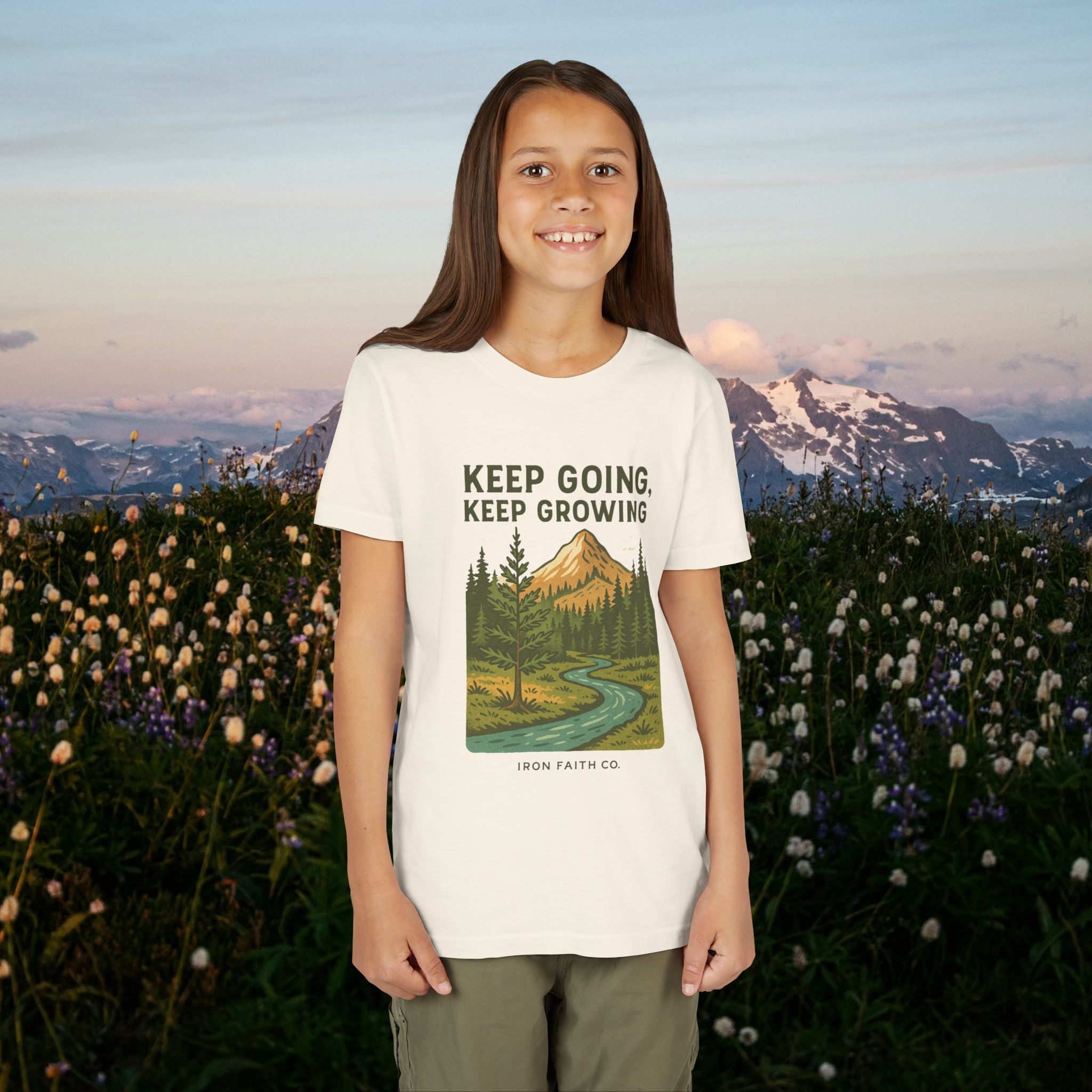 Keep going keep growing | Iron Faith Co. | Youth Short Sleeve Tee