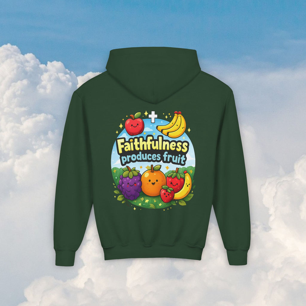 Youth Hoodie — "Faithfulness Produces Fruit"