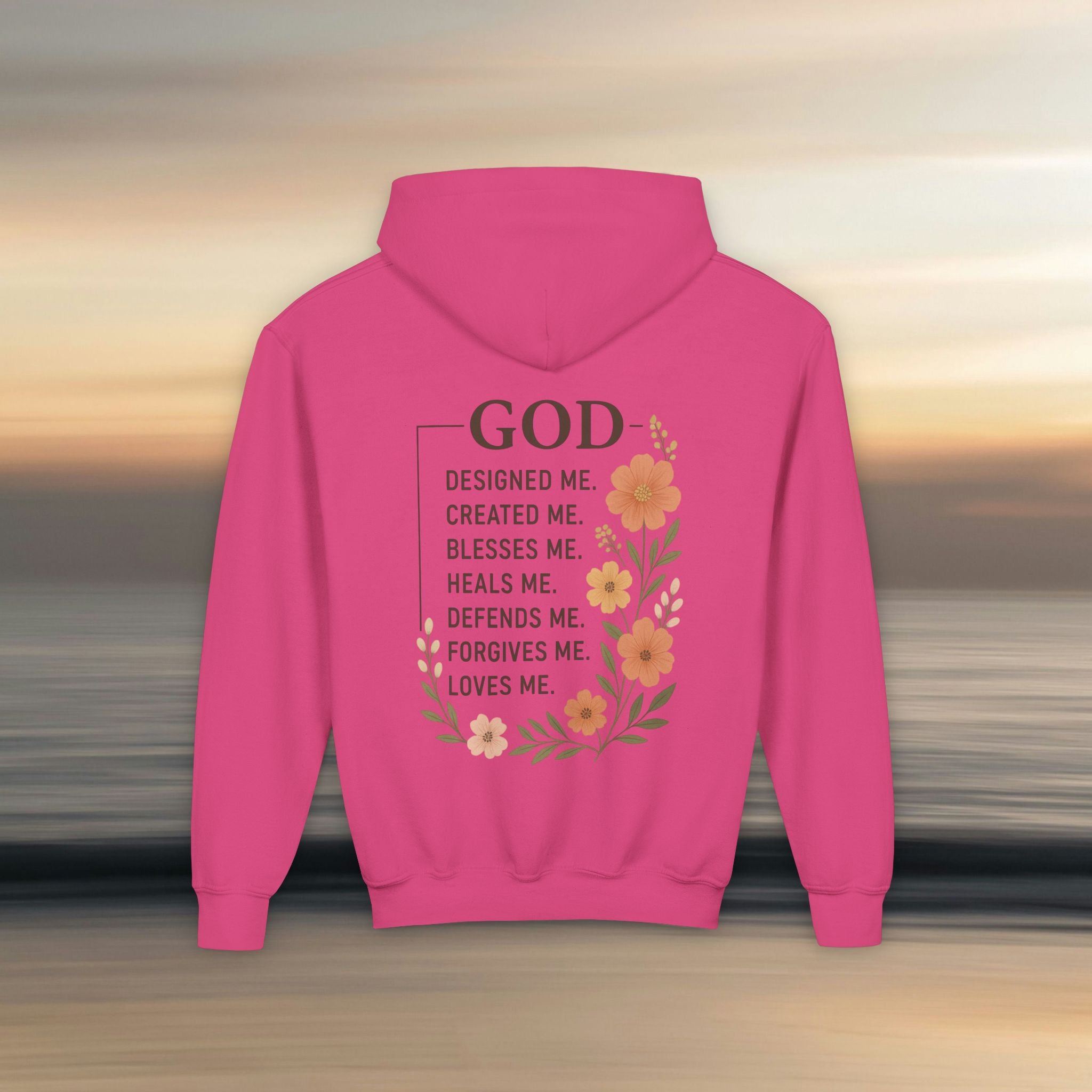 Iron Faith Co. | Gods creation | Girls Youth Heavy Blend Hooded Sweatshirt