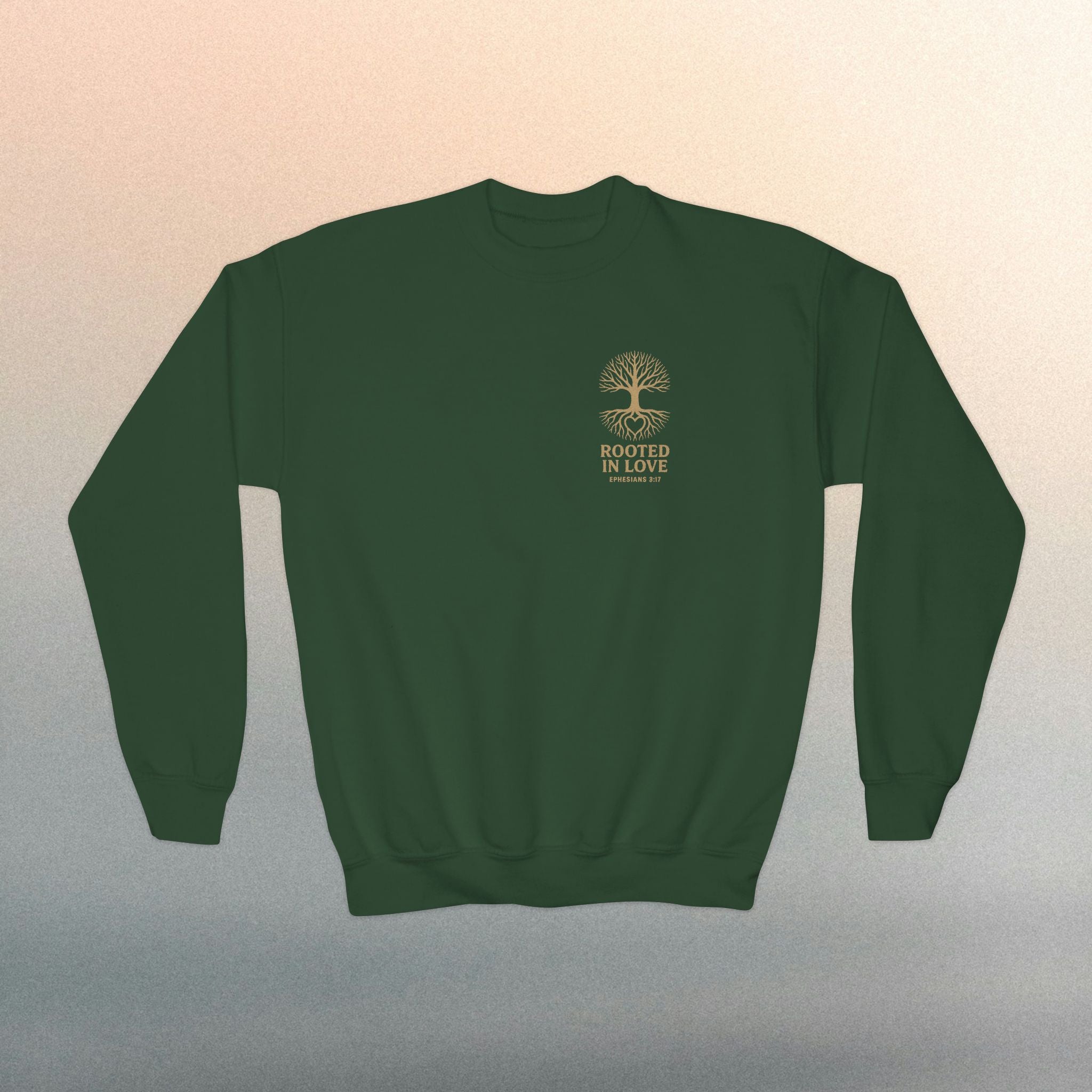 Love One Another Youth Crewneck Sweatshirt — Christian Faith Graphic