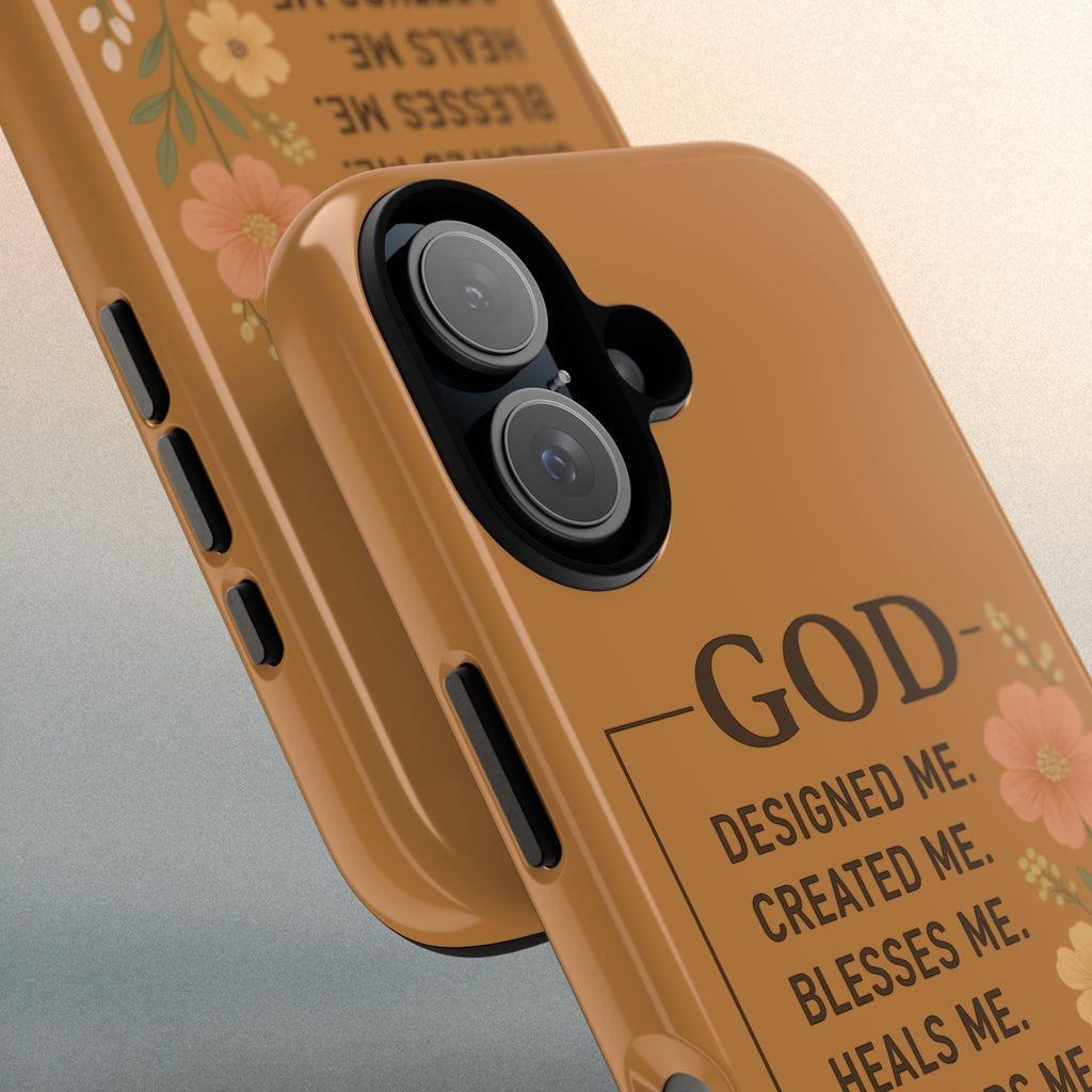 "GOD Designed Me" Floral iPhone Case