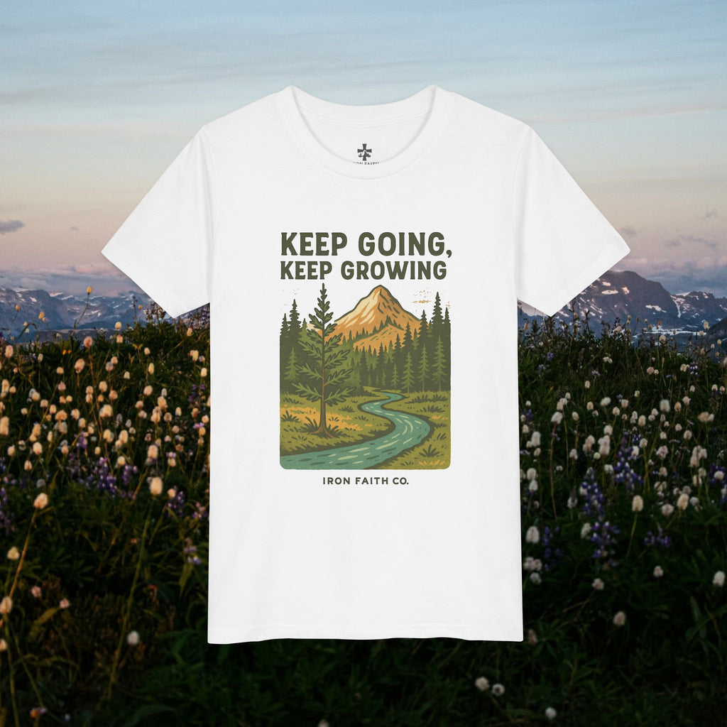 Keep going keep growing | Iron Faith Co. | Youth Short Sleeve Tee