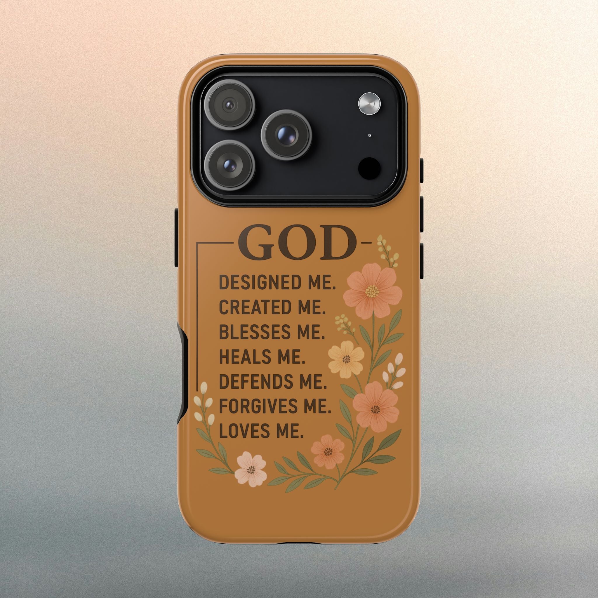 "GOD Designed Me" Floral iPhone Case