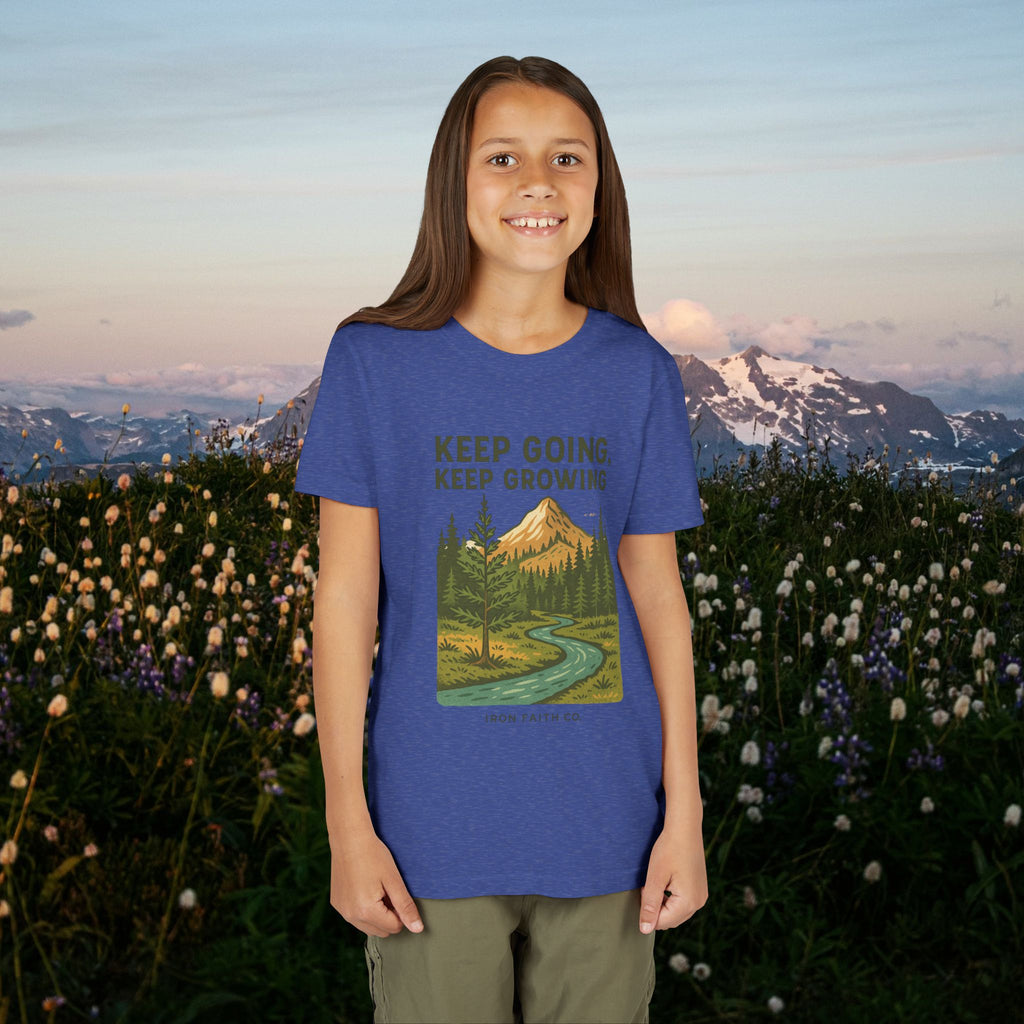 Keep going keep growing | Iron Faith Co. | Youth Short Sleeve Tee