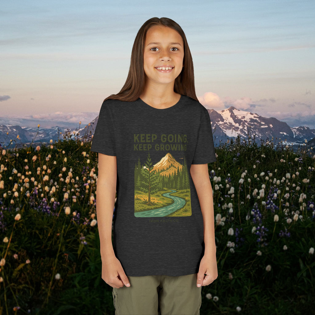 Keep going keep growing | Iron Faith Co. | Youth Short Sleeve Tee