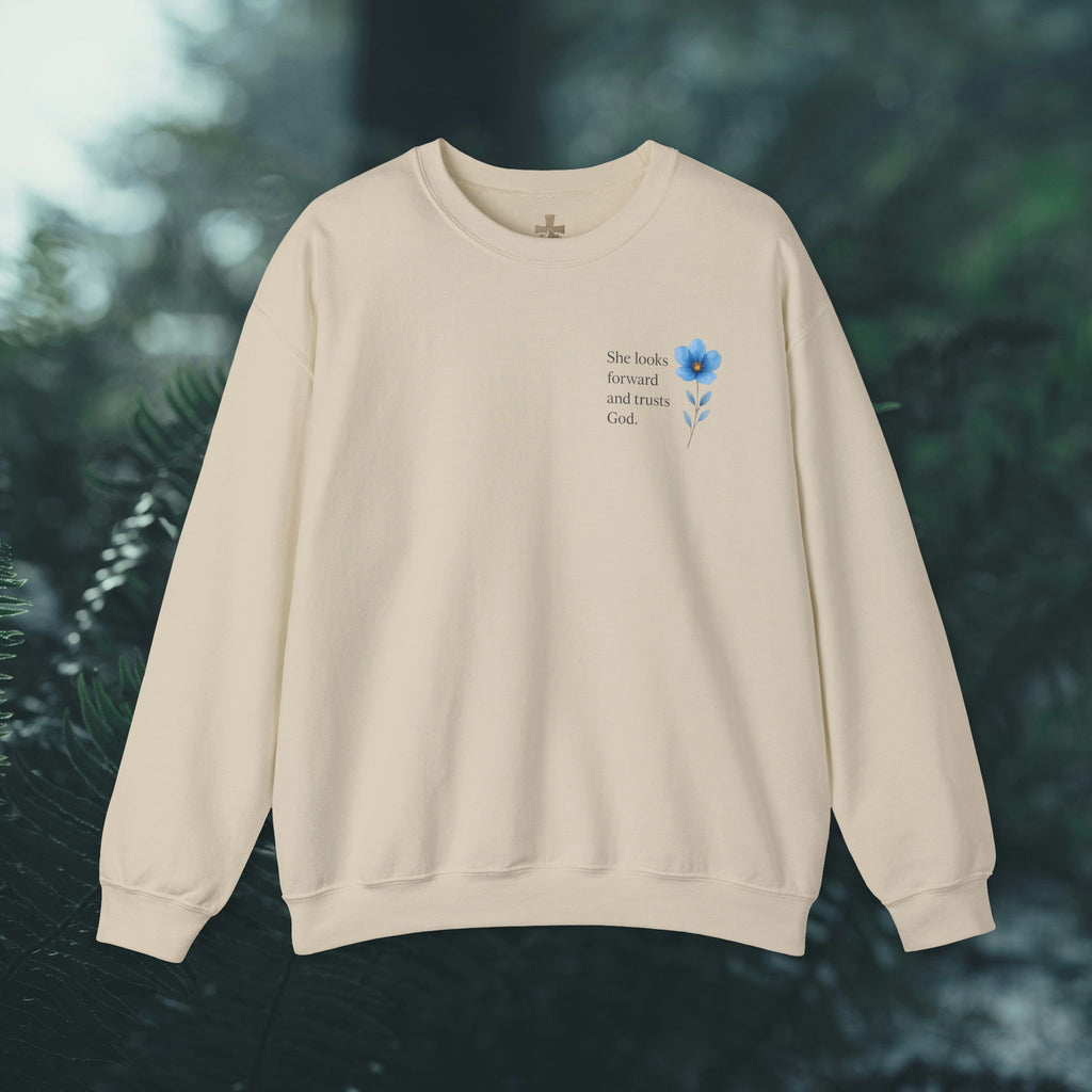 She Looks Back and Thanks God Floral Sweatshirt - Iron Faith Co.