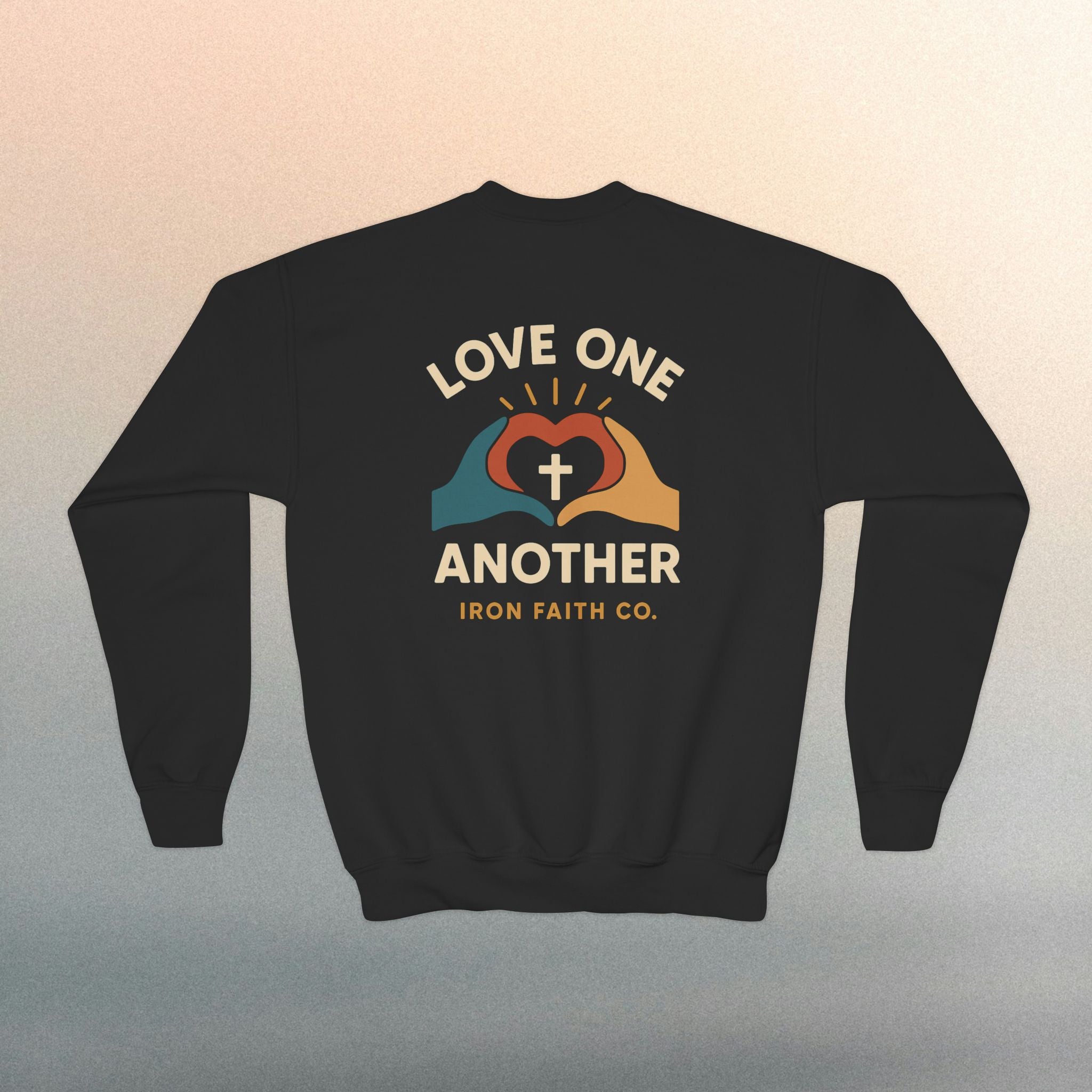 Love One Another Youth Crewneck Sweatshirt — Christian Faith Graphic