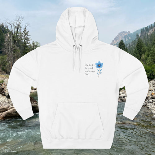 "She Looks Back and Thanks God" Comfort Pullover - IronFaithCo.