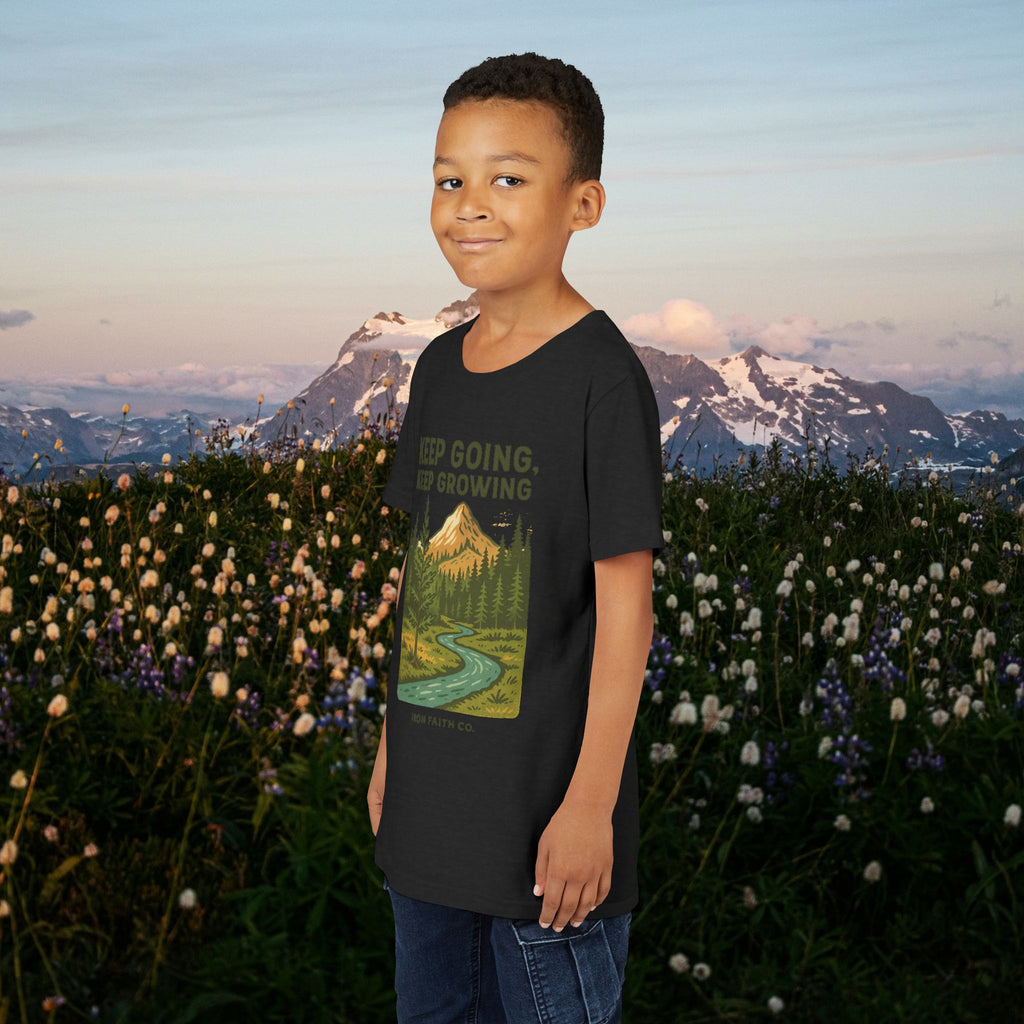 Keep going keep growing | Iron Faith Co. | Youth Short Sleeve Tee