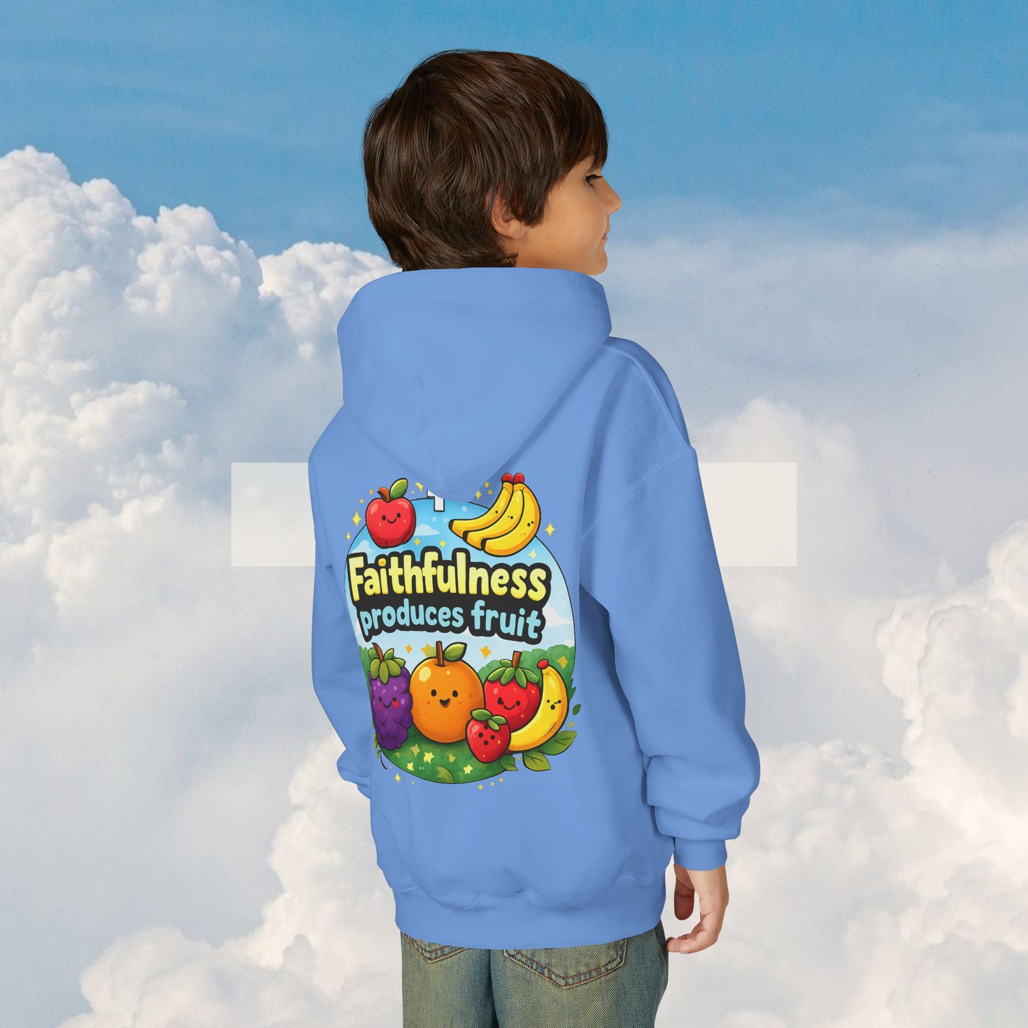 Youth Hoodie — "Faithfulness Produces Fruit"