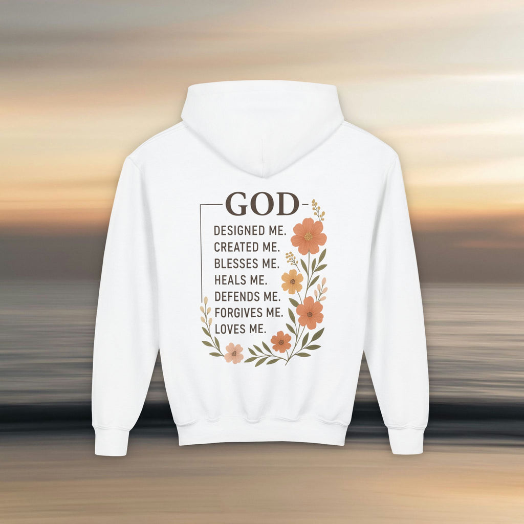 Iron Faith Co. | Gods creation | Girls Youth Heavy Blend Hooded Sweatshirt