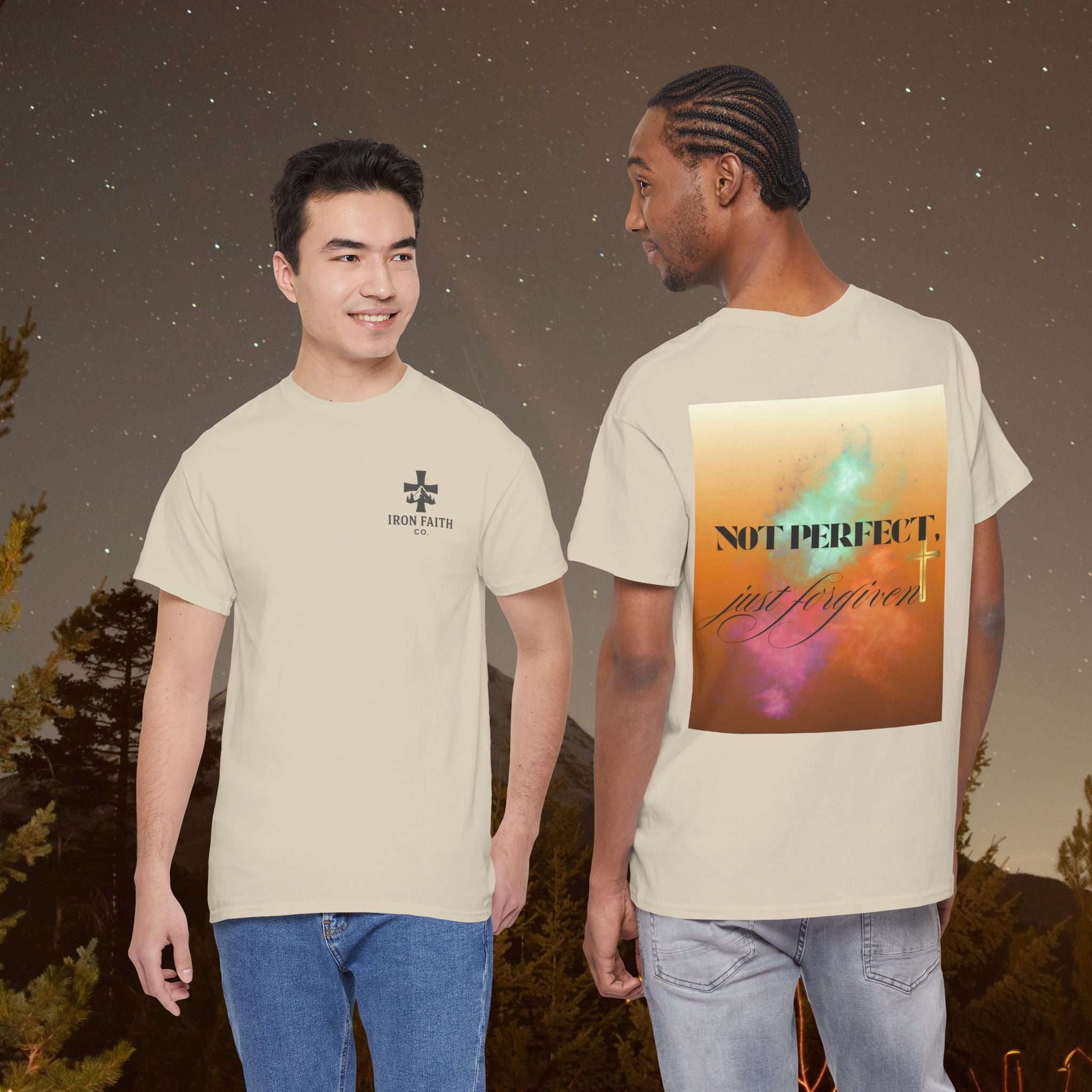 Iron Faith Co | Not Perfect, Just Forgiven - Unisex Heavy Cotton T-Shirt