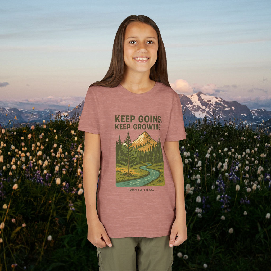 Keep going keep growing | Iron Faith Co. | Youth Short Sleeve Tee