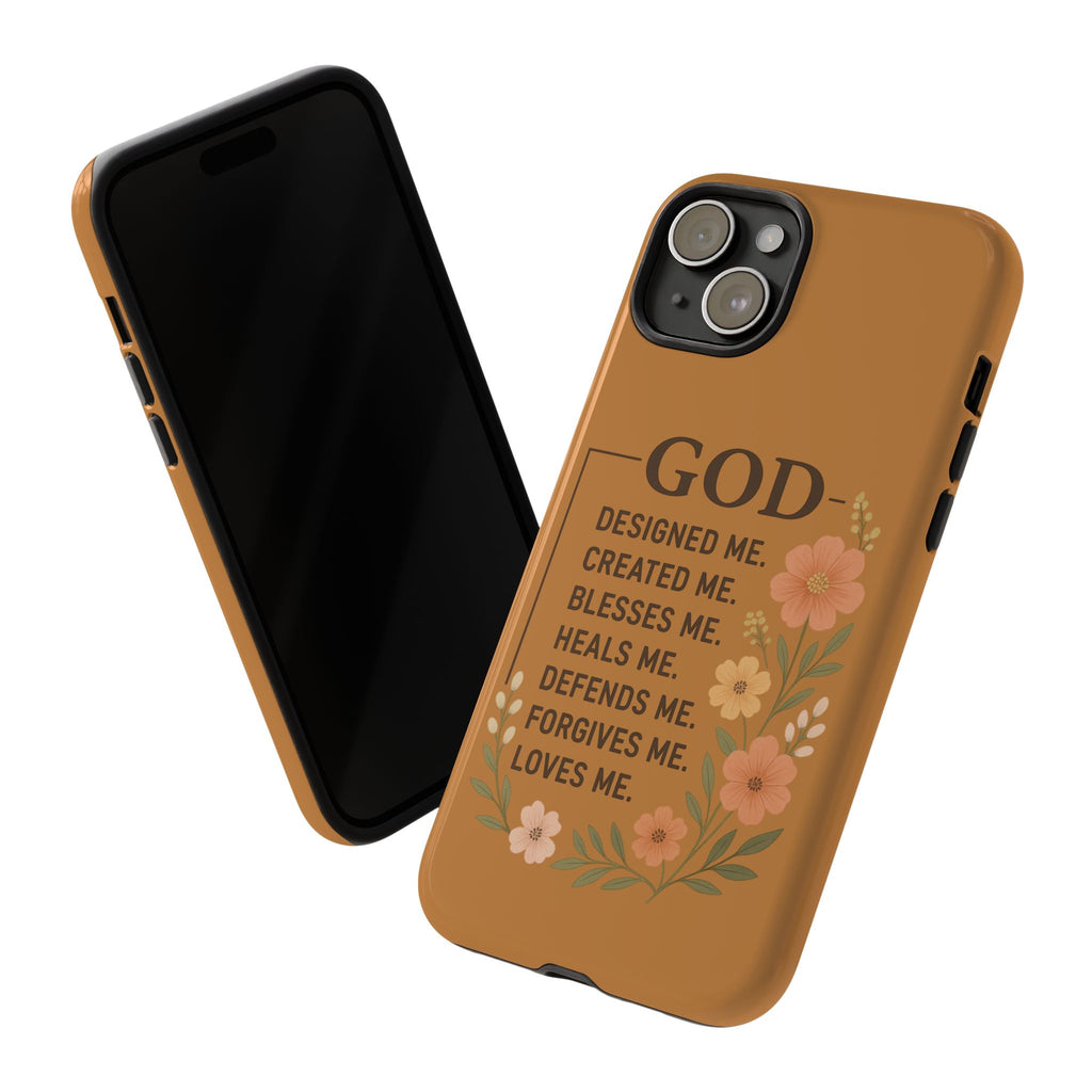 "GOD Designed Me" Floral iPhone Case