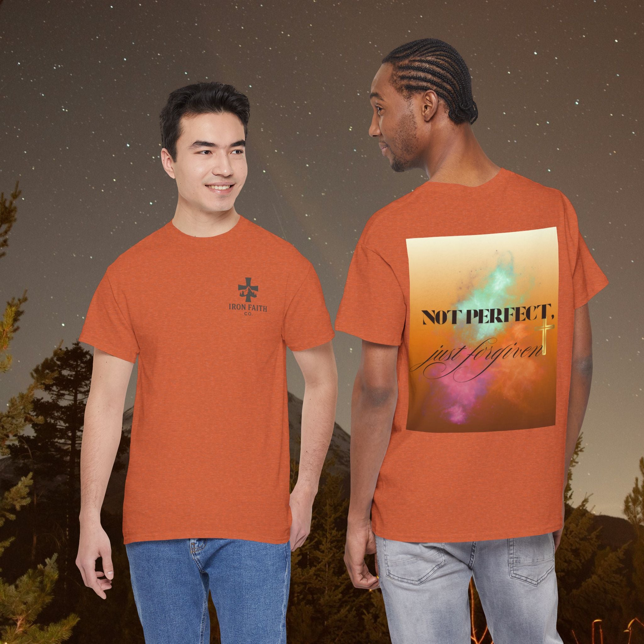 Iron Faith Co | Not Perfect, Just Forgiven - Unisex Heavy Cotton T-Shirt