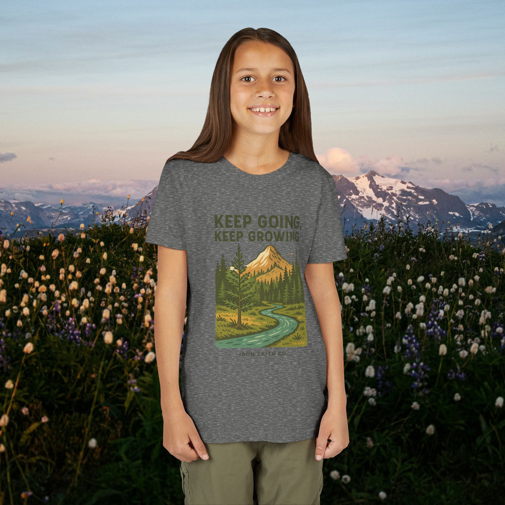 Keep going keep growing | Iron Faith Co. | Youth Short Sleeve Tee