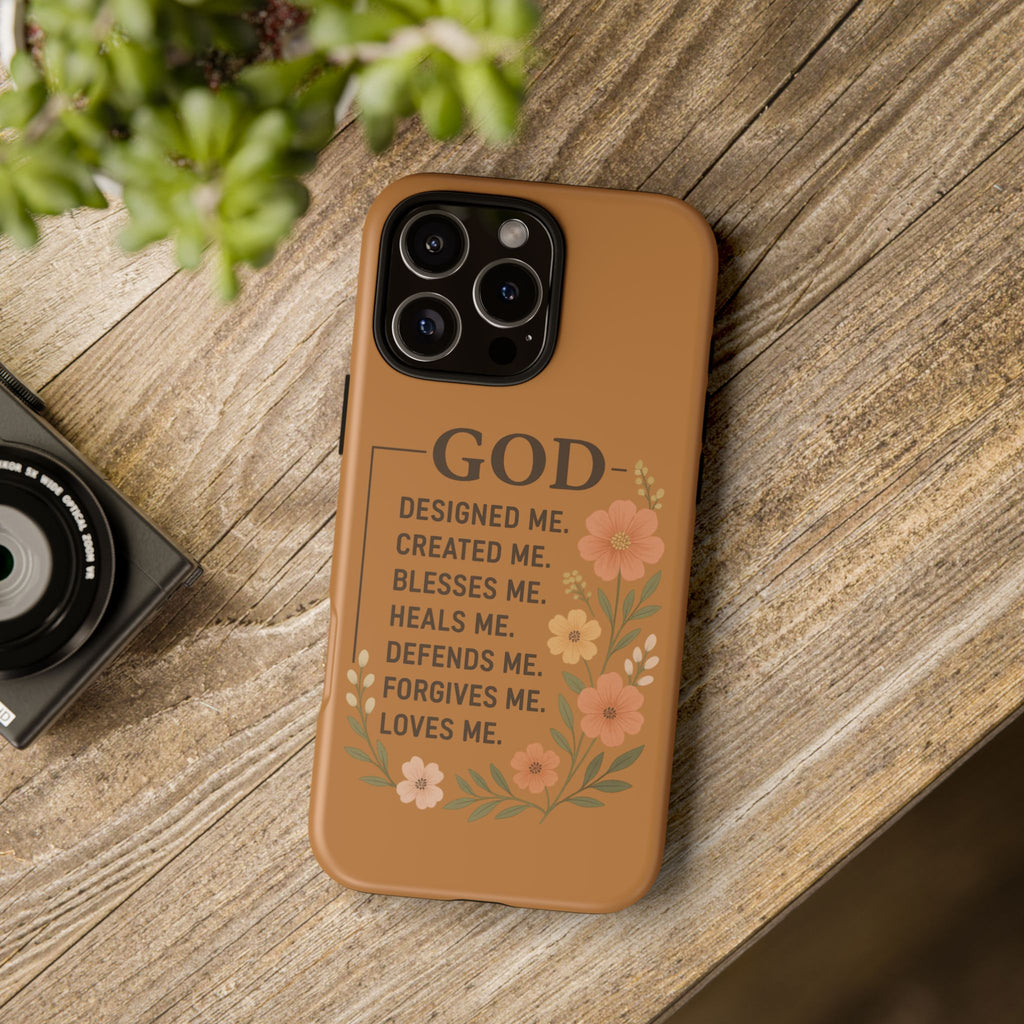 "GOD Designed Me" Floral iPhone Case
