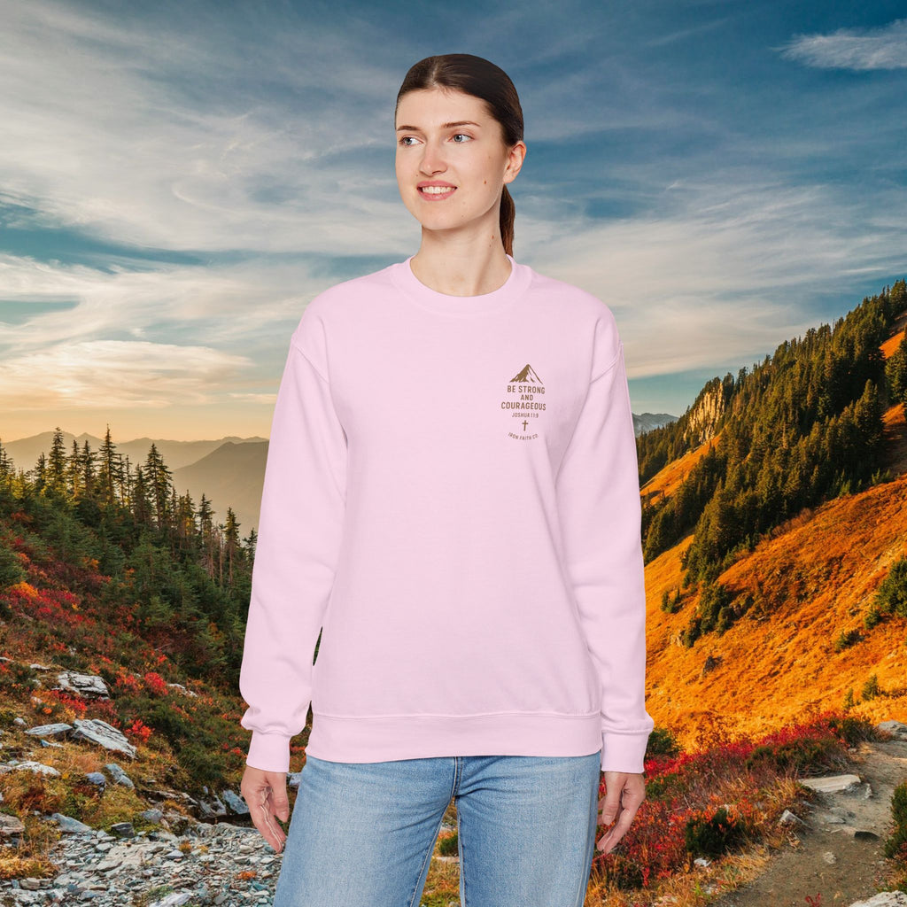 Be strong and courageous Joshua 1:9 | forged by Faith | Iron Faith Co. | Crewneck Sweatshirt