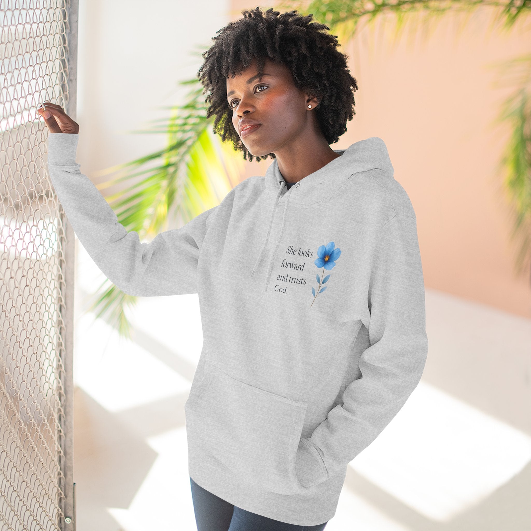 "She Looks Back and Thanks God" Comfort Pullover - IronFaithCo.