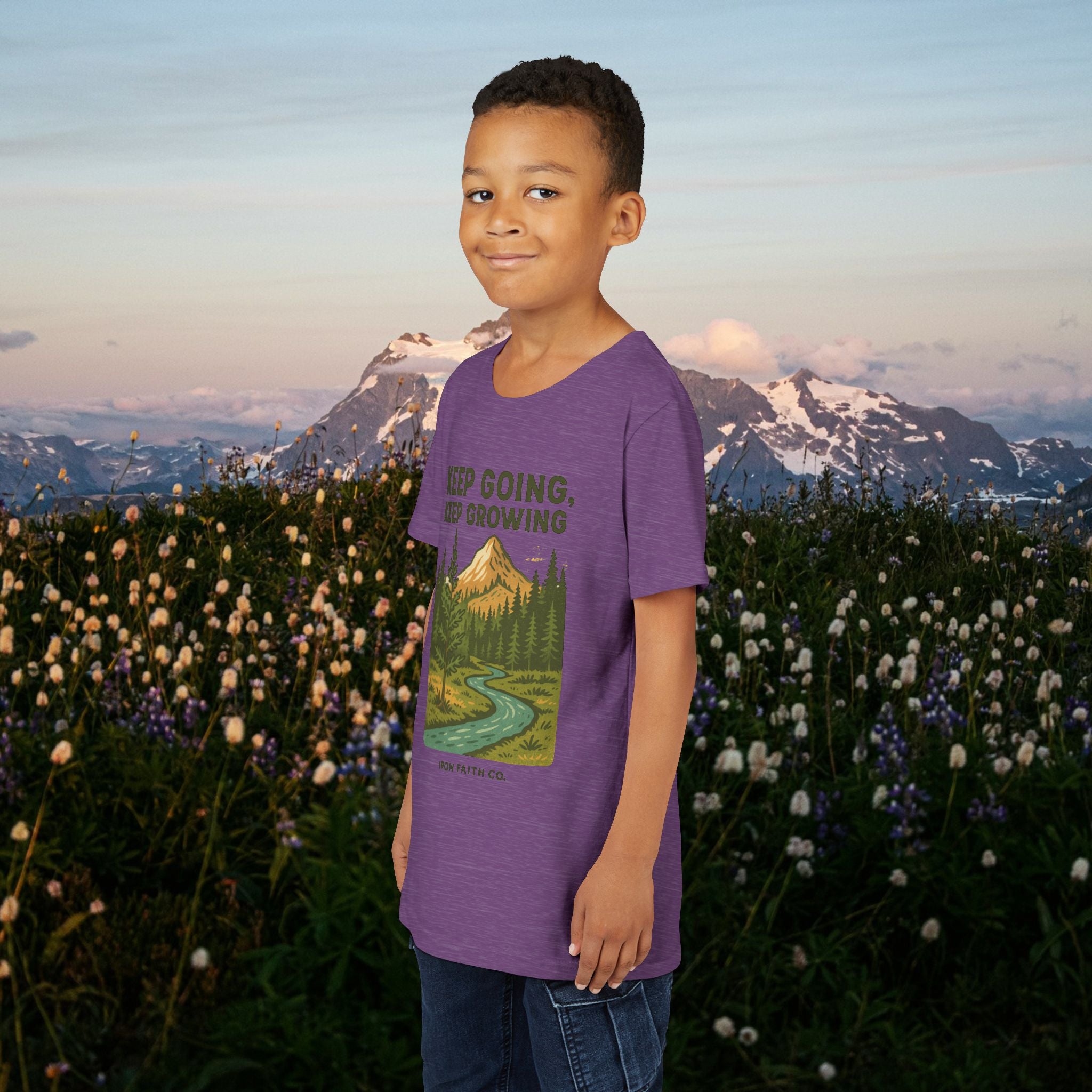 Keep going keep growing | Iron Faith Co. | Youth Short Sleeve Tee