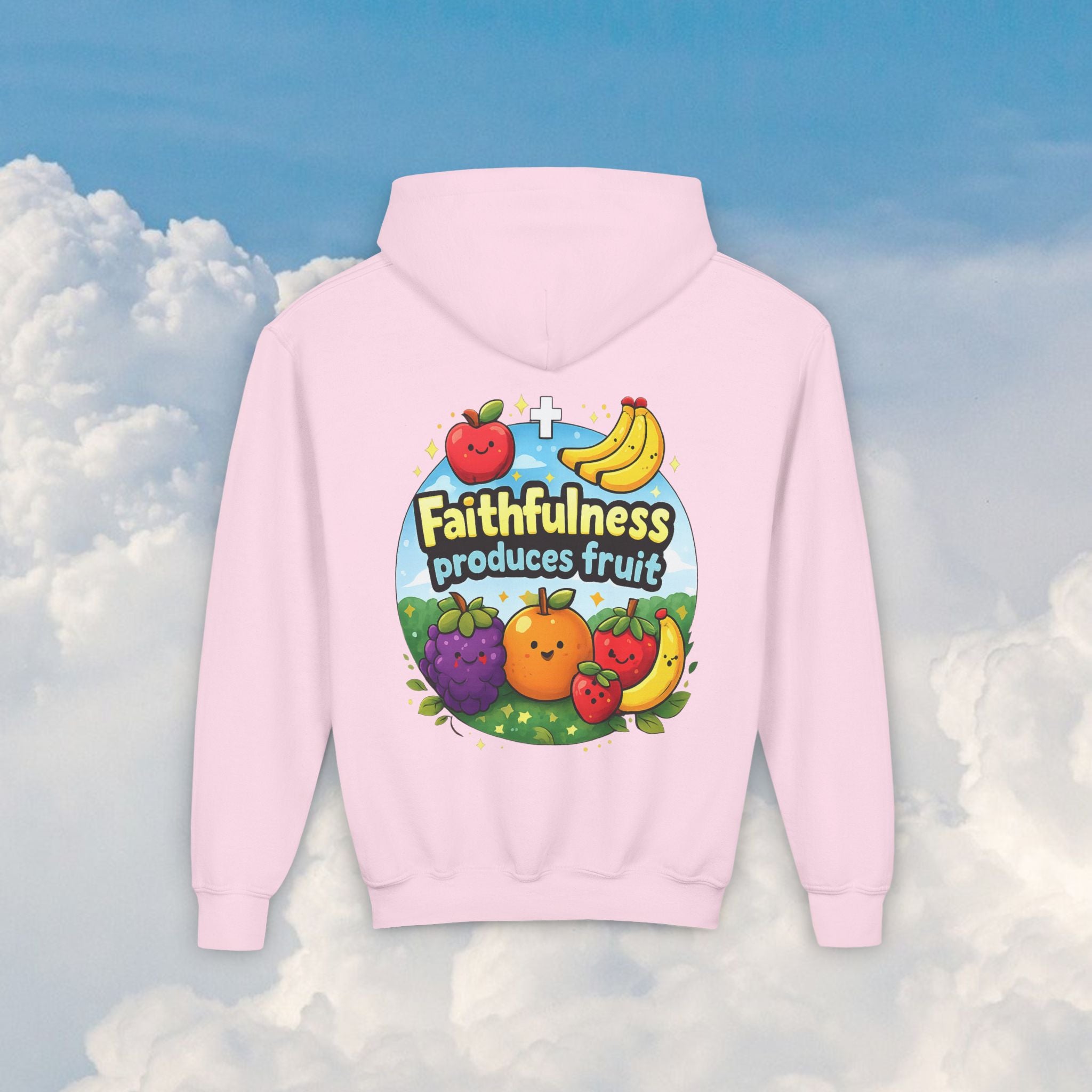 Youth Hoodie — "Faithfulness Produces Fruit"