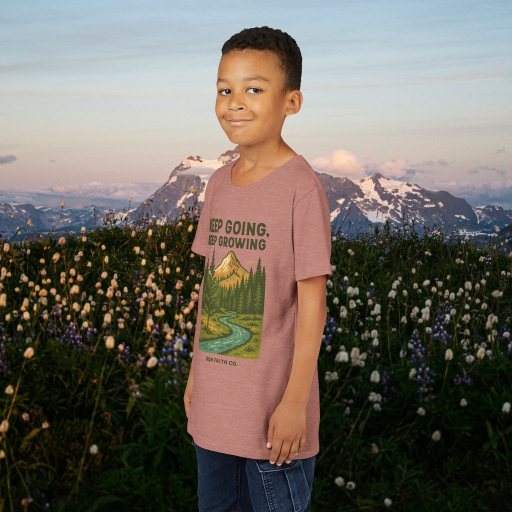 Keep going keep growing | Iron Faith Co. | Youth Short Sleeve Tee