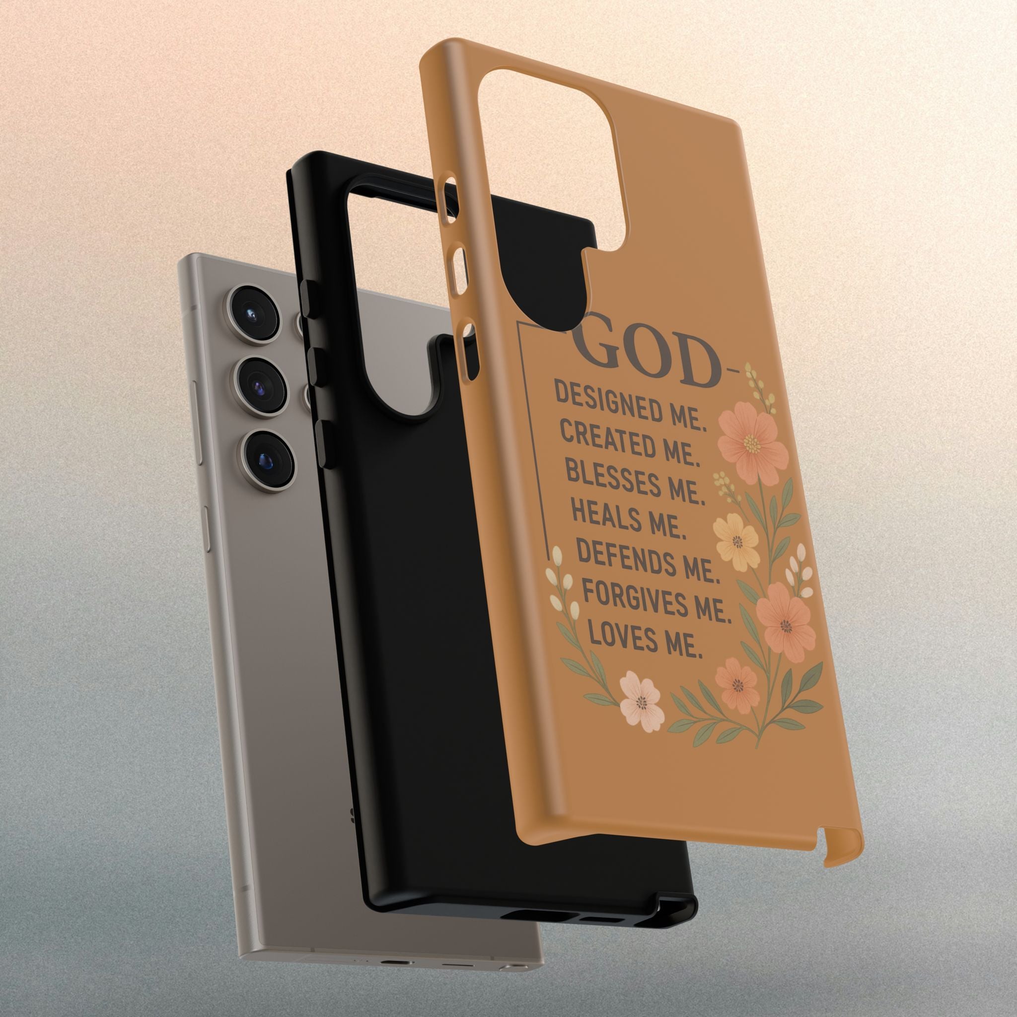 "GOD Designed Me" Floral iPhone Case
